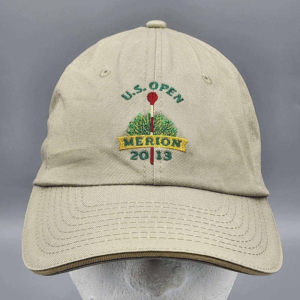 US Open 2013 Merion Golf Hat USGA Member Strapback Cap Tan Beige